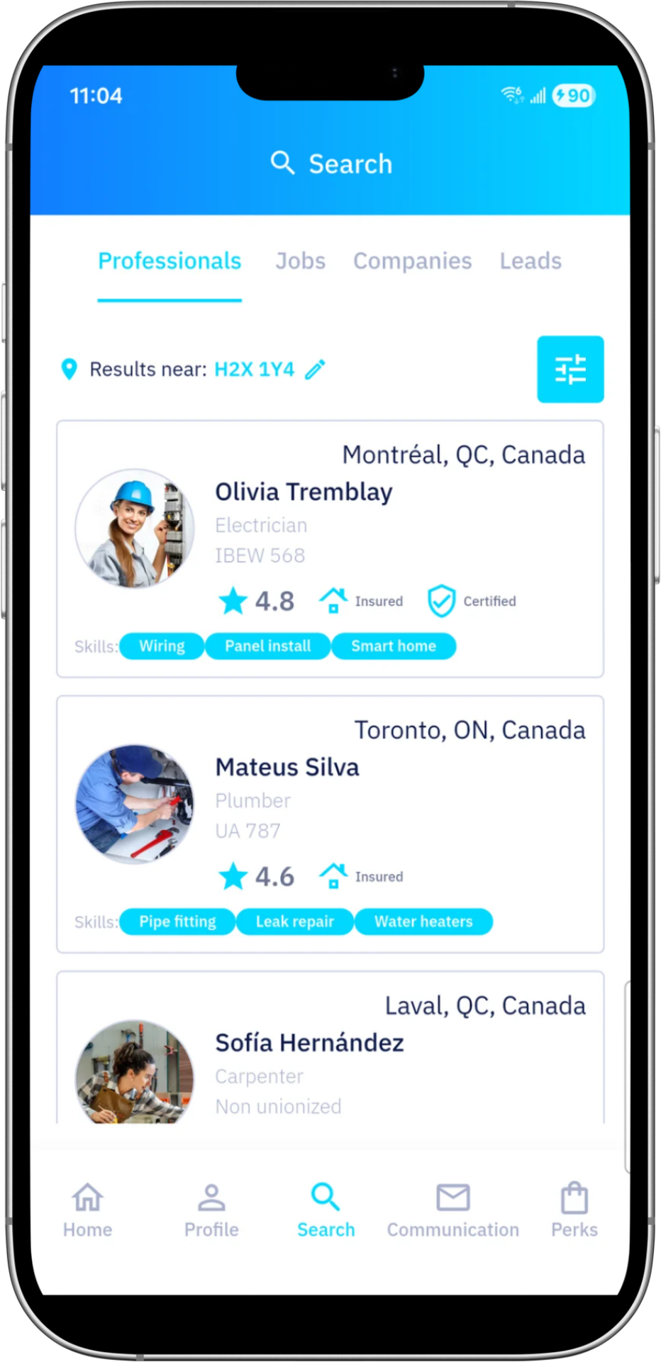 Kavio search professionals mockup